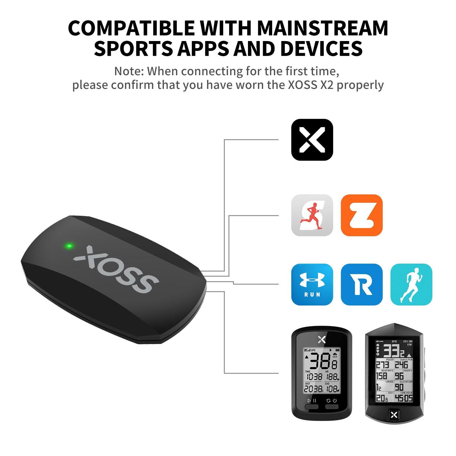 XOSS X2 Sensor sepeda pintar,  - Breath Rate Monitor ulasan dan harga