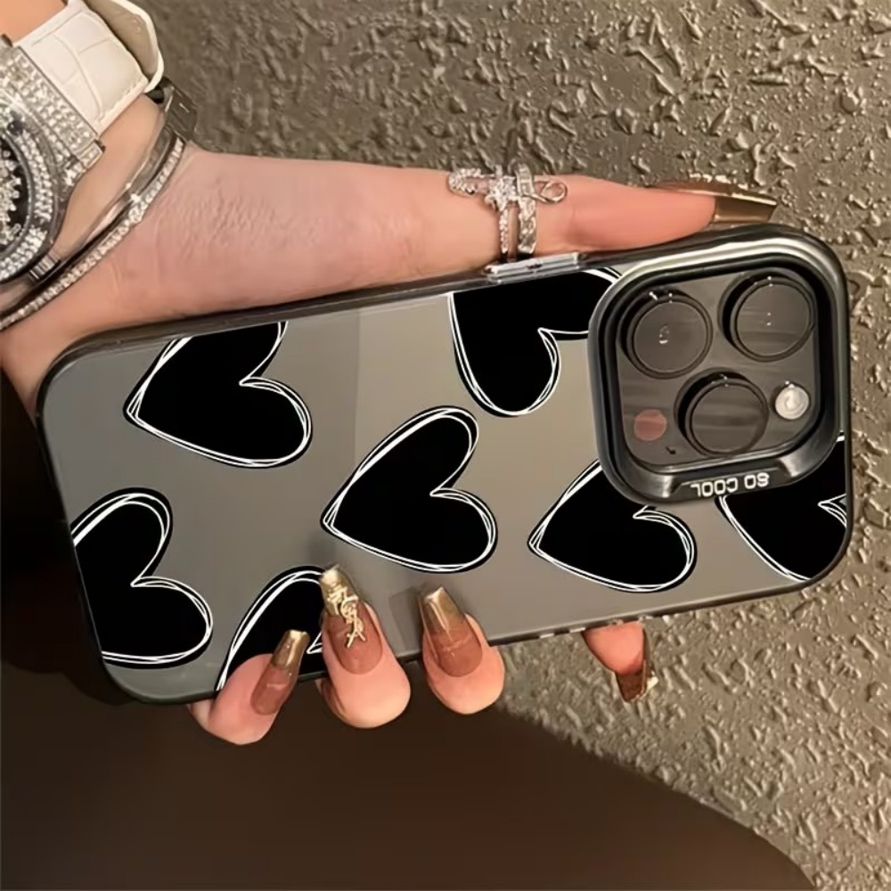 Casing Ponsel Motif Hati Hitam - Apple Iphone 15 Pro Max ulasan dan harga
