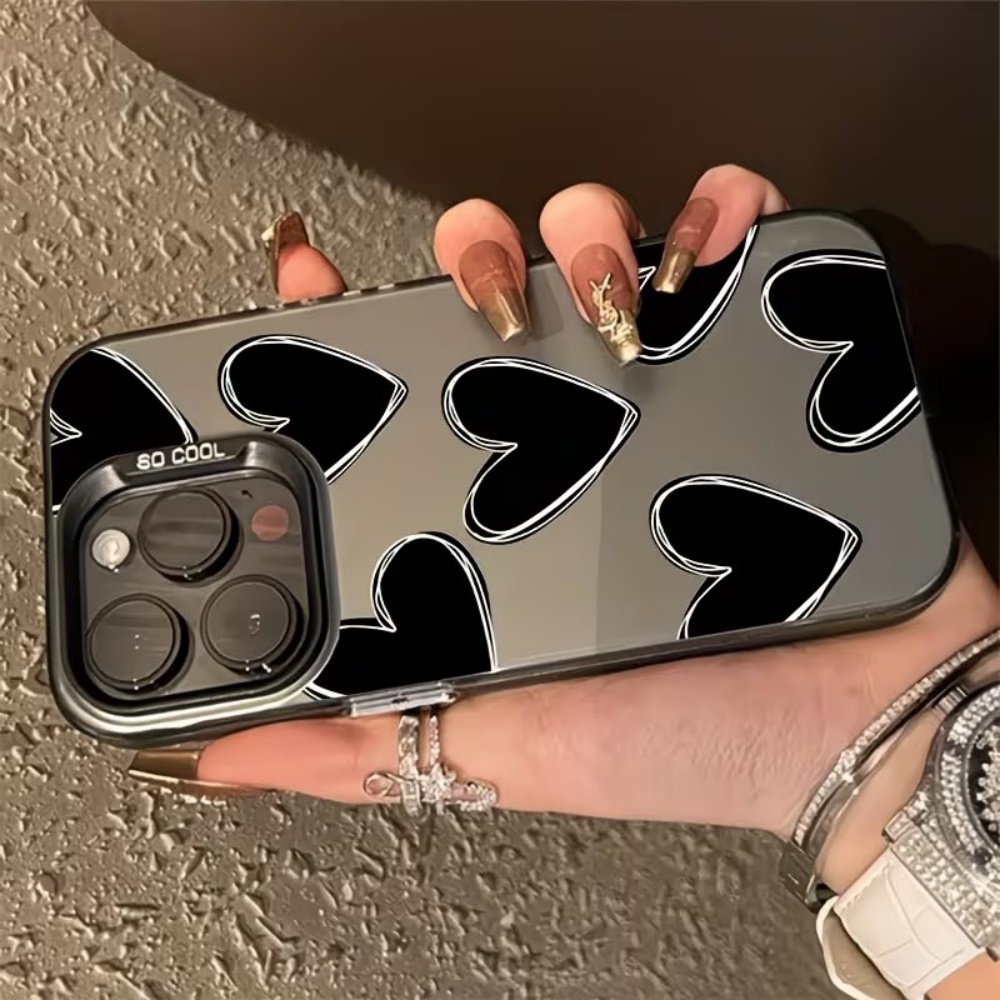 Casing Ponsel Motif Hati Hitam - Apple Iphone 15 Pro Max ulasan dan harga